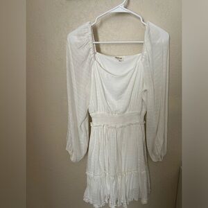 White Long Sleeve Peach Love California Dress